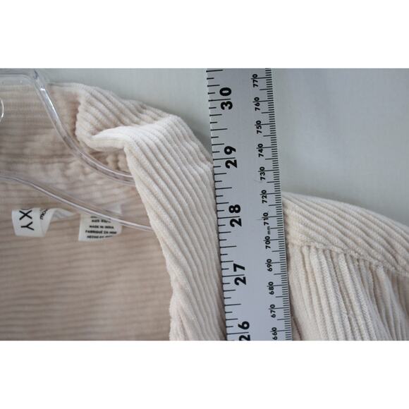 ROXY Corduroy Shacket Long Sleeve Khaki Tan Ribbed Button Sweater  Size XS - Picture 9 of 10